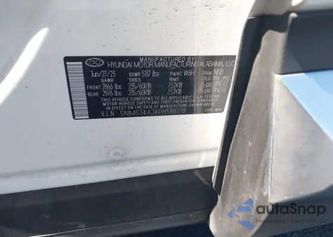 2023 Hyundai Santa Fe Sel z USA, uszkodzony, nr VIN 5NMS34AJ4PH598778